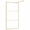 vidaXL Walk-in Shower Wall with Clear ESG Glass Gold 39.4"x76.8"