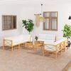 vidaXL Garden Lounge Set Cream Fine sanded teak hardwood Modular set