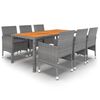 vidaXL Garden Dining Set Grey