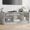 vidaXL TV Cabinet Concrete Grey Engineered Wood, Glass