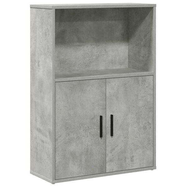 vidaXL Bookcase Concrete Gray Engineered Wood 23.6 x 9.4 x 33.5 in