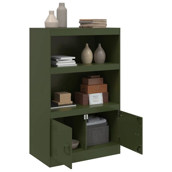 vidaXL Sideboard Olive green Cold-rolled steel Medium Sideboard