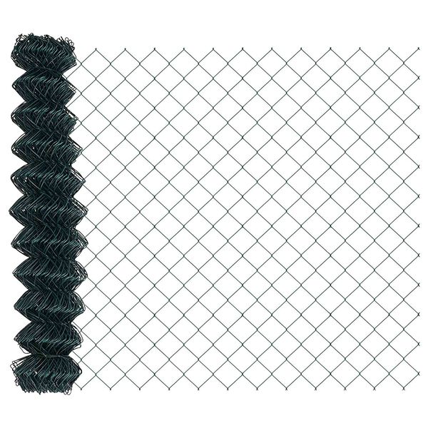 vidaXL Chain Link Fence Green 393.7"x 39.4" Steel