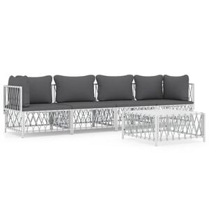 vidaXL Garden Lounge Set White, Dark Grey