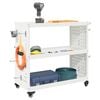 vidaXL Tool Trolley with Shelf White 75 x 35 x 73 cm Cold-rolled steel
