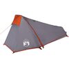 vidaXL Camping Tent Tunnel 1-Person Gray and Orange Waterproof
