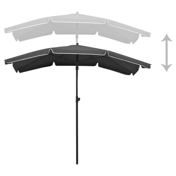 vidaXL Garden Parasol Anthracite Polyester, Steel Large Tiltable
