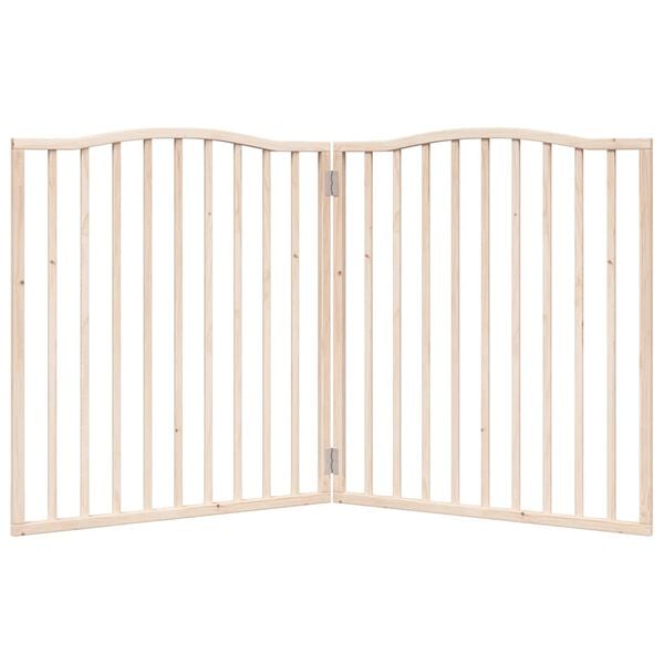 vidaXL Dog Gate Set of 2 Brown Poplar Wood 63 in total length