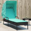 vidaXL Patio Sun Lounger Black and Turquoise