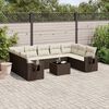 vidaXL Garden Sofa Set Brown, Cream White