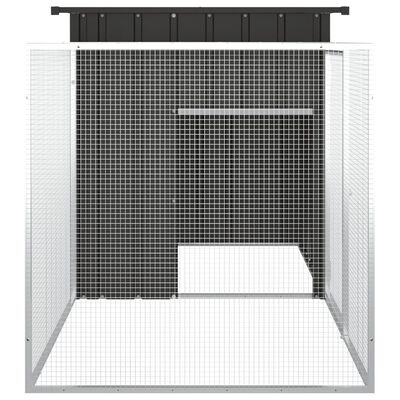 vidaXL Rabbit Cage Anthracite 78.7"x35.8"x39.4" Galvanized Steel