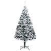 vidaXL Artificial Christmas Tree Green with white flocked snow PVC, Steel
