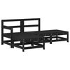 vidaXL Garden Lounge Set Black Solid pine wood, Plywood, Oxford fabric