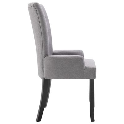 vidaXL Dining Chairs with Armrests 4 pcs Light Gray Fabric