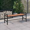vidaXL Garden Bench Brown and Black Steel, WPC Medium