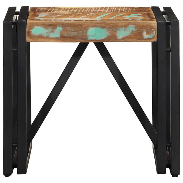 vidaXL Coffee Table Multicolored Solid reclaimed wood, powder-coated iron