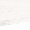 vidaXL Table Top White Solid Pine Wood Small Table Top Oval Rustic