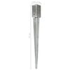 vidaXL Ground Spikes 2 pcs Silver 2.8x2.8x29.5" Galvanised Steel