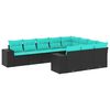 vidaXL Patio Sofa Set Black, Blue