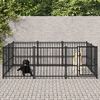 vidaXL Dog Kennel Black Powder-coated steel 114.6 x 76.2 x 39.4 in