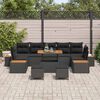 vidaXL Garden Sofa Set with Cushion 10 pcs Black Poly rattan