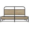 vidaXL Bed Frame Smoked Oak Steel, Engineered Wood Full Durable