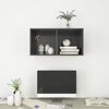 vidaXL Wall-mounted TV Stand Gray 14.6"x14.6"x28.3" Engineered Wood