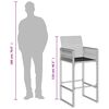 vidaXL Garden Bar Stool Black PE Rattan, Powder-Coated Steel Standard