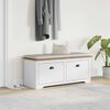 vidaXL Hallway Bench White and Brown Solid Pine Wood, Engineered Wood, Metal