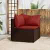 vidaXL Patio Corner Sofa Brown PE rattan 24.8" x 24.8" x 22.6