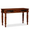 vidaXL Writing Table Brown Solid Acacia Wood Large Storage