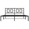 vidaXL Bed Frame Black Powder-Coated Steel King Bed Frame Rectangular