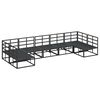 vidaXL Garden Sofa Set with Cushion 7 pcs Black Aluminium