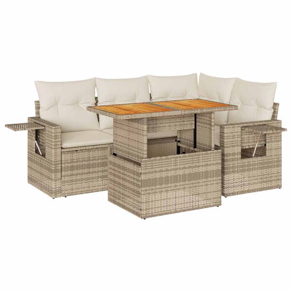 vidaXL Garden Sofa Set Beige, Cream White