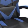 vidaXL Gaming Chair Black and Blue Faux Leather