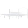 vidaXL Bed Frame White Steel Double Bed Bed Frame Rectangular