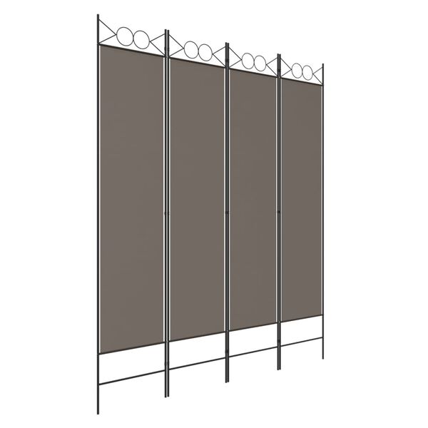 vidaXL 4-Panel Room Divider Anthracite 63"x86.6" Fabric