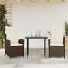 vidaXL Garden Dining Set Brown, Black, Cream White