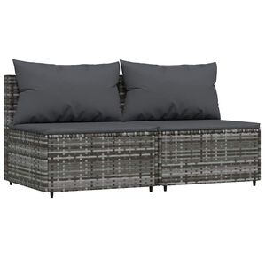 vidaXL Patio Middle Sofa Grey