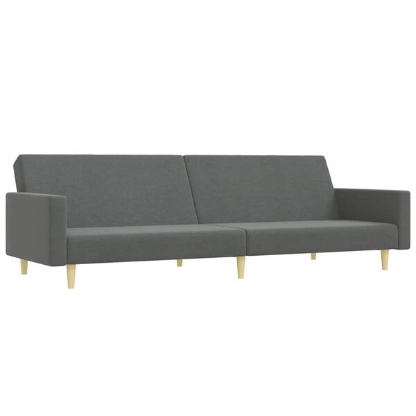 vidaXL Sofa Bed Dark Grey Fabric (100% polyester), wood, plastic 2-Seater