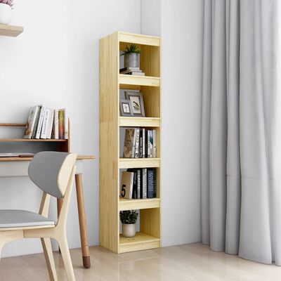vidaXL Book Cabinet/Room Divider 15.7"x11.8"x65.9" Solid Wood Pine