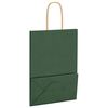 vidaXL Paper Bags 250 pcs with Handles Green 15x8x21 cm