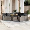 vidaXL Garden Sofa Set Cushions: Dark Grey, Rattan: Grey
