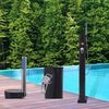 vidaXL Solar Shower Black PVC Medium Adjustable Armrests