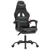 vidaXL Gaming Chair with Footrest Black Faux Leather