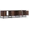 vidaXL TV Cabinet Brown Oak Engineered Wood, Metal Medium TV Cabinet