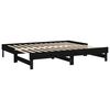 vidaXL Day Bed Black Solid pine wood Double Extendable Day Bed