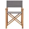 vidaXL Director's Chair Grey Fine sanded teak hardwood, fabric Medium
