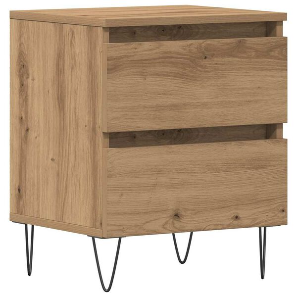 vidaXL Bedside Cabinet artisan oak 40 x 35 x 50 cm Engineered wood
