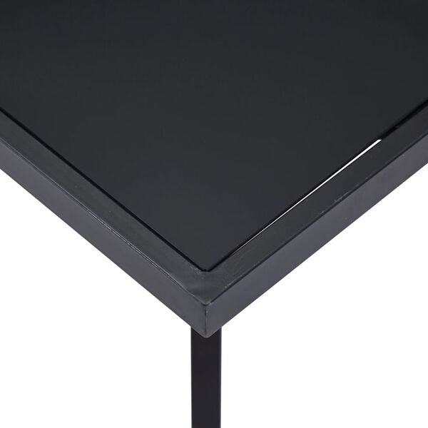 vidaXL Dining Table Black Tempered glass, steel